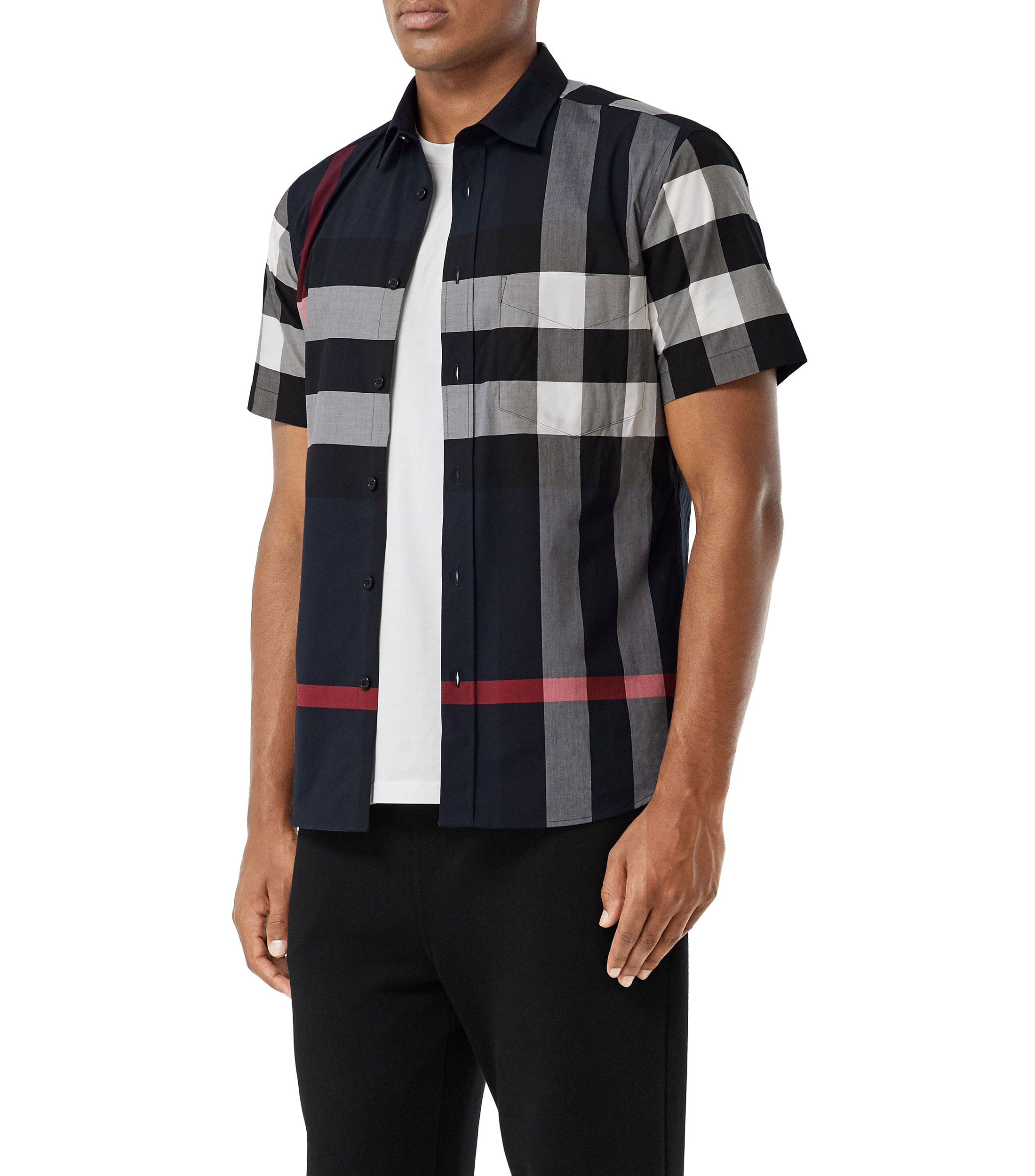 Camisa burberry best sale negra hombre